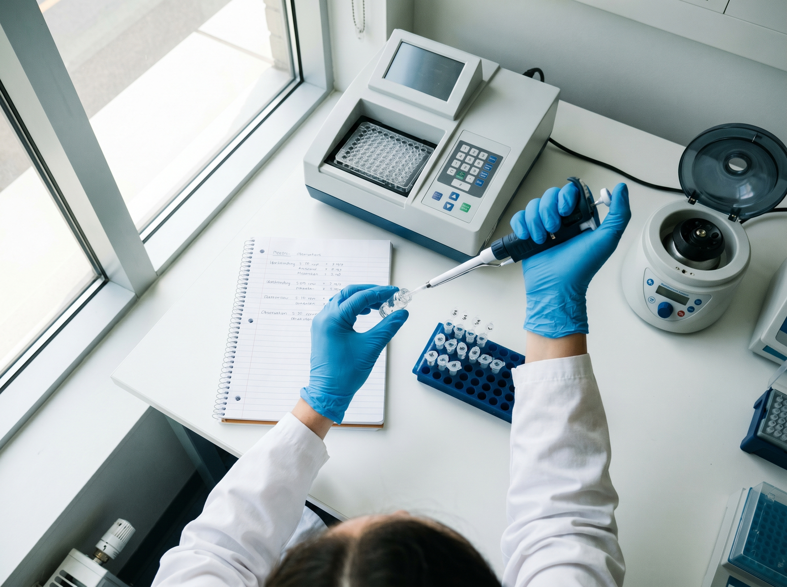 Sample intake at the lab bench